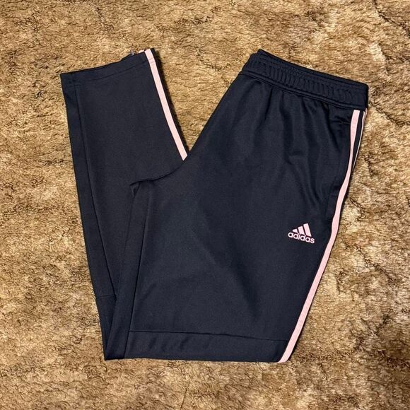 Adidas Three Stripe Sweatpants Joggers Messi Black / Pink XLarge - Picture 1 of 8